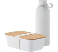 MidOcean - Set boîte à lunch et bouteille "Emerald" MO652 (taille unique) (Blanc)
