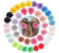 MiDoDo Lot de 40 pinces à Cheveux pour Bébé Fille Pinces à Cheveux de Fleurs en Mousseline 2 Pouces Pinces Crocodiles en Métal Pinces à Cheveux pour Fille Accessoires pour Cheveux pour Bébés-40Pcs