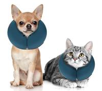 MIDOG Collier gonflable en forme de beignet alternatif après une chirurgie, cône de récupération doux pour chiens et chats de petite, moyenne et grande taille, alternative au collier E (bleu, taille