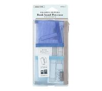 Midori Étui à stylo en maille pour B6-A5, Bleu pâle, B6 to A5, Moderne