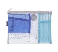 Midori Pochette en Maille, Trousse à stylos, Pochette à Outils, Bleu pâle, Compacte