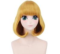 Midorikawa Hana Golden Blonde Anime Cosplay Wig Short Bob Hairstyle Flat Bangs Prison School Synthetic Full Hair Women