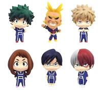 Midoriya Izuku Lot de 6 figurines d'anime Todoroki Shouto/Uraraka Ochako/All-Might Figurine MHA, figurine mignonne de dessin animé pour gâteau de collection