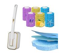Midslinee Brosse de Toilette Jetable, Kit de Barre de Toilette, Nettoyeur Toilette Murale avec Produit, 36 Recharges de Détergent Support