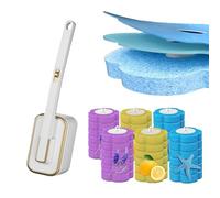 Midslinee Brosse WC Jetable Recharge, Brosse de Toilette jetable, 36 Recharges de Détergent, pour Nettoyeur de Toilette, Salle de Bain, évier, Baignoire