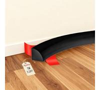 Midslinee Noir 1M Moulures Décoratives en Silicone, Plinthe Souple Autocollante, Plan de Travail de Cuisine, Barre d'angle Flexible pour Salle de Bain, Cuisine, Salon