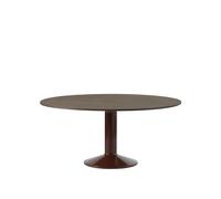 Muuto Table à pied central Midst Dark oiled oak-dark red. Ø160 cm