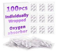 Midukit Lot de 100 absorbeurs d'oxygène emballés individuellement pour le stockage des aliments 500 cc, paquets de qualité alimentaire pour le stockage à long terme des aliments, bocaux Mason, sacs