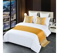 MiDuoHU Chemin de lit de qualité hôtelière, Moderne et Sobre ; Foulard, Drapeau de lit, Cache-Matelas, Coussin, Nappe de Table, Drap de lit, Housse de Matelas(E,50x180cm (for 1.2m Bed))