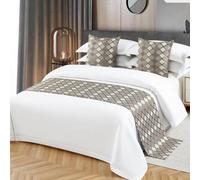 MiDuoHU Chemin de lit géométrique, Nappe d'hôtel, Foulard, Bandes décoratives Haut de Gamme pour la Chambre à Coucher(B,Cushion Cover*1 (50 * 50cm))