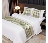 MiDuoHU Chemin de lit Jacquard pour lit King Size/Queen Size, écharpes de lit géométrique, Linge de lit d'hôtel, décoration de Pied de lit pour Chambre d'hôtes et Maison(B2,50x240cm (for 1.8m Bed))