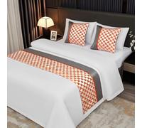 MiDuoHU Chemin de lit Jacquard pour lit King Size/Queen Size, écharpes de lit géométrique, Linge de lit d'hôtel, décoration de Pied de lit pour Chambre d'hôtes et Maison(E5,50x240cm (for 1.8m Bed))