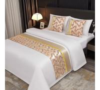 MiDuoHU Chemin de lit pour Doubles et King Size écharpe de lit d'hôtel écharpes de Chambre décoration d'intérieur Protection de Luxe pour Couette d'hôtel(C3,Cushion Cover*1 (50 * 50cm))