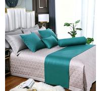 MiDuoHU Chemin de lit uni, écharpe de lit, Housse de Protection pour literie Qui ne se décolore Pas, pour Chambres d'hôtes, hôtels et Chambres à Coucher(Green,Pillowcase(45x45cm)*1)