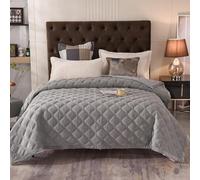 MiDuoHU Couvre Lit Matelassé 2 Personnes, Couvre lit en Velours de Cristal Doux Confortable, Couverture 3pcs Parures De Lit, Dessus De Lits Et Couvre-Lits De Luxe(7,240X260 cm)