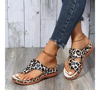 Femmes Sandales orthopédiques, pantoufles en cuir PU pour femmes, Peep Toe chaussures de voyage de plage Tongs avec Hallux Valgus Support Platform Semi Trailer Sandals