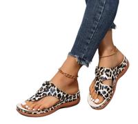 Femmes Sandales orthopédiques, pantoufles en cuir PU pour femmes, Peep Toe chaussures de voyage de plage Tongs avec Hallux Valgus Support Platform Semi Trailer Sandals
