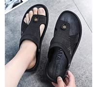 MiduoHu Sandales Orthopédiques pour Hommes, Tongs Claquette Cuir Doux été Piscine Élégant Antidérapant Mou Plage pour la Fasciite Haute Qualité Bout Ouvert Correcteur d'orteil,Hallux Valgus