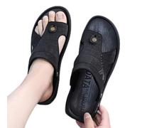MiduoHu Sandales Orthopédiques pour Hommes, Tongs Claquette Cuir Doux été Piscine Élégant Antidérapant Mou Plage pour la Fasciite Haute Qualité Bout Ouvert Correcteur d'orteil,Hallux Valgus