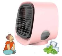 MIDUOLAI Climatiseur Brumisateur Ventilateurs Portables Avec 3 Vitesses Refroidissement Refroidissement Instantané Ultra Silencieux Veilleuse IntéGréE Pour Maison Bureau Chambre,Rose,166*152*145mm