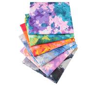 MIDUOLE Lot de 6 coupons de tissu carrés prédécoupés 100 % coton de 50 x 40 cm pour patchwork, couture, matelassage, travaux manuels, motif batik sans répétition.
