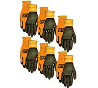 Midwest Gloves & Gear 94P06-LX-00 Grip 6 Pack Men's Max Performance Glove, Orange- Fits Large-XL
