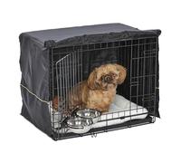 MidWest Homes for Pets 1524DD-KIT Kit Cage pour chiens iCrate 60,96 cm, modèle amélioré, double porte, comprenant une cage pour chien, un lit pour animal domestique, Noir