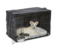 MidWest Homes for Pets 1530DD-KIT Kit Cage pour chiens iCrate 76,2 cm, modèle amélioré, double porte, comprenant une cage pour chien, un lit pour animal domestique, Noir