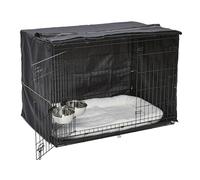 MidWest Homes for Pets 1542DD-KIT Kit Cage pour chiens iCrate 106,68 cm, modèle amélioré, double porte, comprenant une cage pour chien, un lit pour animal domestique, Noir