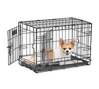 MidWest Homes for Pets 1622DD Cage Life Stages Pliante pour Chien, modèle amélioré de Petite Taille à Double Porte en métal de 57,2 cm, Chien de Taille XS, Noir