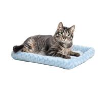 MidWest Homes for Pets 40218-PB Lit à traversin pour chien 45,72 cm de long - Lit pour chien ou chat avec traversin confortable ; idéal pour les races de chiens miniatures ; bleu
