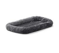 MidWest Homes for Pets 40222-GY Lit à traversin pour Chien 55,88 cm de Long - Lit pour Chien ou Chat avec traversin Confortable ; idéal pour Les Races de Chiens de Petite Taille ; Gris