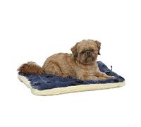 MidWest Homes for Pets 40224-FVBLS Lit réversible pour Chien 59,69 x 43,18 x 7,11 cm (L x l x H) pour Les Races de Chiens de Petite Taille, Lavable à la Machine ; Motif Pattes ; Bleu/crème