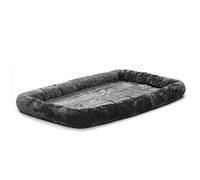 MidWest Homes for Pets 40242-GY Lit à traversin pour chien 106,68 cm de long - Lit pour chien ou chat avec traversin confortable ; idéal pour les races de chiens de grande taille ; gris