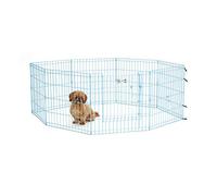 MidWest Homes for Pets 524DRBL Parc d'exercice pliant en métal avec porte, 60,96 x 60,96 cm (l x H) ; Bleu