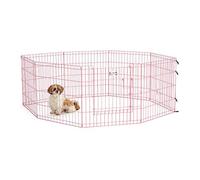 MidWest Homes for Pets 524DRPK Parc d'exercice pliant en métal avec porte, 60,96 x 60,96 cm (l x H) ; Rose
