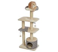 MidWest Homes for Pets Arbre à Chat - Modèle 138T-BK | Mobilier Tower à 5 Étages Avec Griffoirs en Sisal et Abri Surélevé, Motif Champignon/Diamant, Taille L