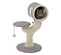 MidWest Homes for Pets Arbre à chat - Modèle 138S-MRD | Mobilier pour chat Salvador, arbre à chat avec griffoir en sisal, poteaux à gratter et abri pour chat, motif champignon/diamant, taille S