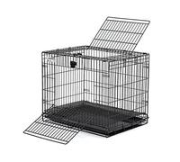 Midwest Homes for Pets Modèle 151 Cage à lapin pliante Wabbitat, 63,5 cm de long, avec grille de sol de 1,27 cm et plateau en plastique amovible, noir