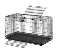 MidWest Homes for Pets Modèle 157 Cage à Lapin Pliante Wabbitat, 93,98 cm de Long, avec Grille de Sol de 1,27 cm et Plateau en Plastique Amovible, Noir