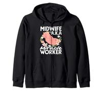 Midwife AKA Miracle Worker Baby Art floral Sweat à Capuche