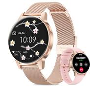 Miecgth 2025 Montre Connectée Femme avec SIRI/ET/HR, 1.27" TFT Smartwatch avec Appel Bluetooth Cardiofréquencemètre 120+ Modes Sport Montre IP68 Fitness Podomètre pour Android iOS (Or Rose)