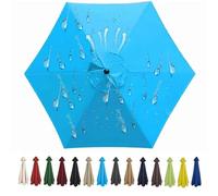 Miecoae Housse de Rechange pour Parasol 200cm 250cm 270cm 300cm Toile Parasol d'extérieur À 6 Baleines Auvent de Rechange pour Parasol de Terrasse Tissu de Polyester(L57,2.7M 8.8ft/6 Ribs)