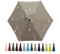 Miecoae Housse de Rechange pour Parasol 200cm 250cm 270cm 300cm Toile Parasol d'extérieur À 6 Baleines Auvent de Rechange pour Parasol de Terrasse Tissu de Polyester(L60,3.0M 9.8ft/6 Ribs)