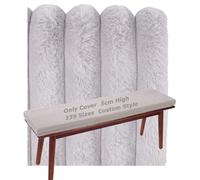 Miecoae Housse pour Gros Coussin Dossier De Matelas Canapé Housses Personnalisées avec Fermeture Éclair sur Mesure pour Intérieur Extérieur 5cm Hauteur Peluche Velours Hiver(Beige Gris,135x35 cm)