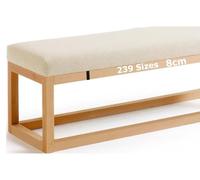 Miecoae Matelas De Sol Capitonné Ou Coussin pour Banc Jardin Banquette Et Chaise Longue Palette Exterieur Interieur sur Mesure D'assise Lombaire Ergonomique Carrée Rond Rectangulaire(Beige,45x110 cm)