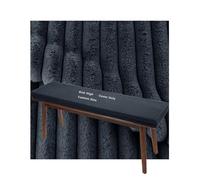 Miecoae sur Mesure Housse De Coussin Banc Matelas pour Intérieur Extérieur Cuisine Tatami Jardin D'épaisseur Housses avec Fermeture Éclair 8cm Hauteur Peluche Velours Hiver(Noir Gris,180x30 cm)