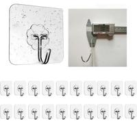 MIEGUIWOR 20 Pièces Crochet Adhesif Mural,Porteur 10kg (max),Crochets Adhesifs Muraux,Crochet Autocollant Adhesif Crochet Pour Salle De Bain,Cuisine,Mur,Plafond,Serviettes,Vêtements,Casquettes
