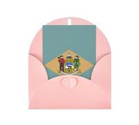 MIEKGPS Carte d'anniversaire Drapeau du Delaware pour toutes les occasions, cartes de remerciement, condoléances et cartes de vœux de Noël avec enveloppes