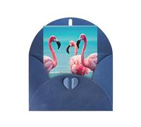 MIEKGPS Carte de vœux de Noël Flamingo Beach pour toutes les occasions